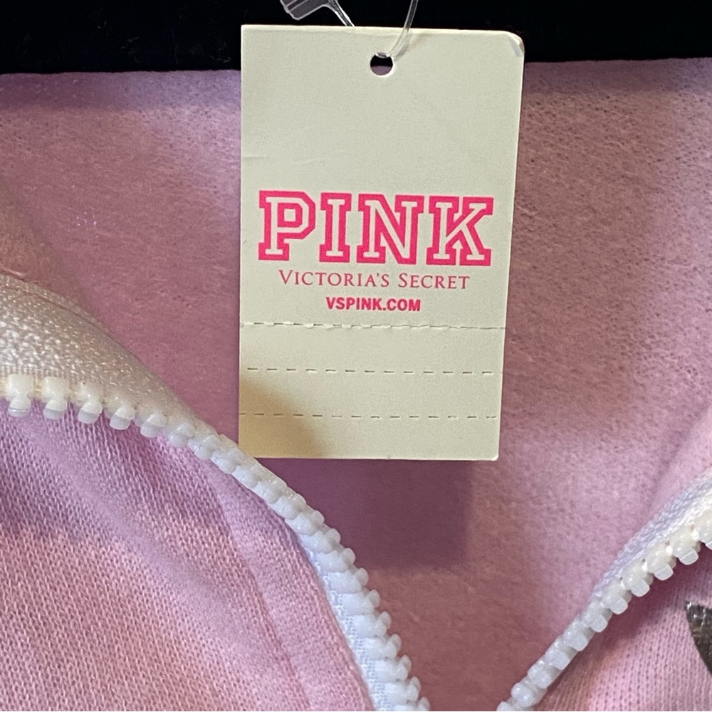 Victorias Secret PINK Quarter Zip Lightweight Fleece Pullover Womens Size Medium - Picture 6 of 7